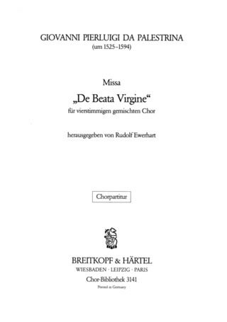 Giovanni Pierluigi da Palestrina - Missa "De beata Virgine"