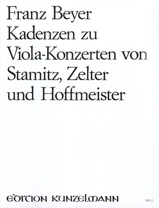 Franz Beyer - Kadenzen zu Viola-Konzerten von Stamitz, Zelter und Hoffmeister