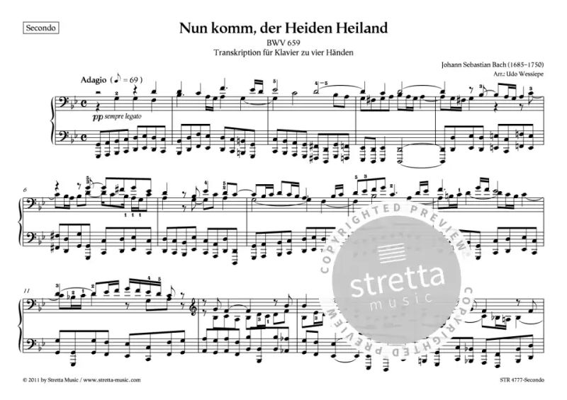 Nun komm, der Heiden Heiland von Johann Sebastian Bach | im Stretta ...

