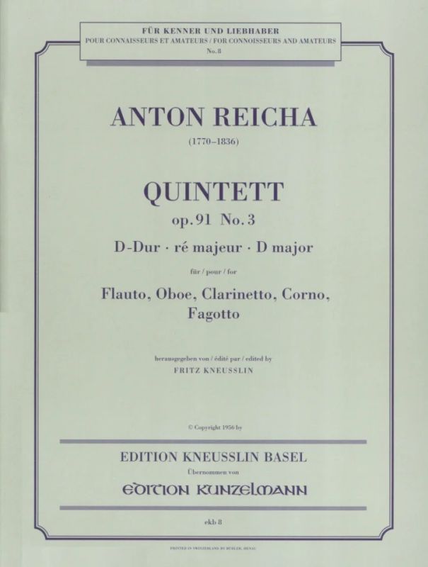 Anton Reicha - Quintett D-Dur op. 91/3