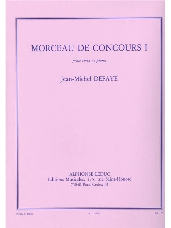 Jean-Michel Defaye - Morceau De Concours I