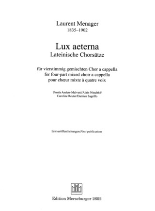 Laurent Menager - Lux aeterna
