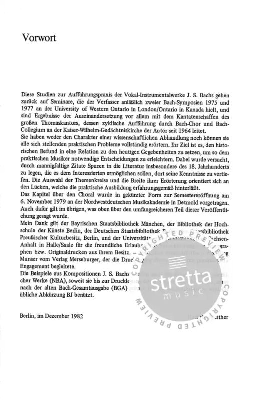 Karl Hochreither - Zur Aufführungspraxis der Vokal-Instrumentalwerke Johann Sebastian Bachs (1)