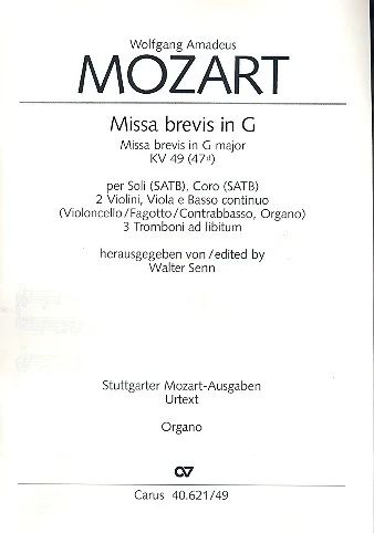 Wolfgang Amadeus Mozart - Missa brevis in G major KV 49 (47d)