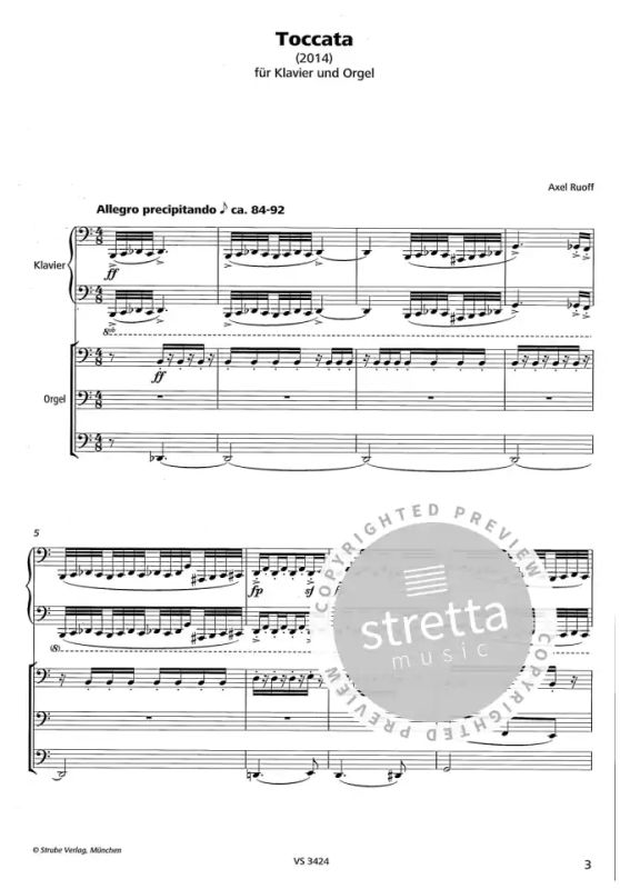 Toccata für Klavier und Orgel de Axel D. Ruoff comprar en St