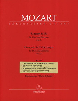 Wolfgang Amadeus Mozart: Konzert für Horn und Orchester Nr. 3 Es-Dur KV 447