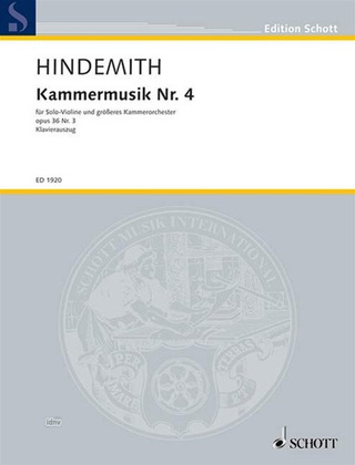 Paul Hindemith - Kammermusik Nr. 4 op. 36/3