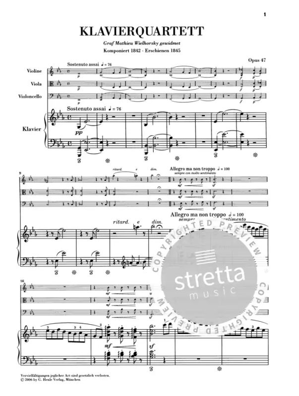 Robert Schumann - Piano Quartet E flat major op. 47 (1)