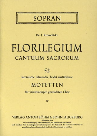 Kromolicki Josef - Florilegium Cantuum Sacrorum