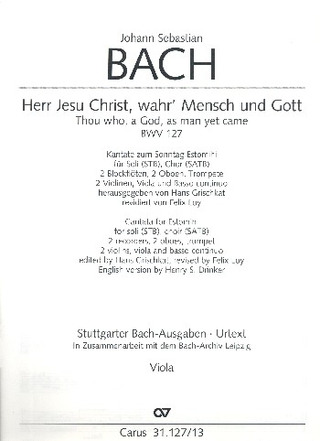 Johann Sebastian Bachet al. - Thou who, a God, as man yet came BWV 127