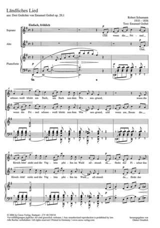 Robert Schumann: Ländliches Lied D-Dur op. 29, 1
