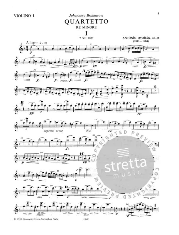 Antonín Dvořák - Streichquartett Nr. 9 d-Moll op. 34