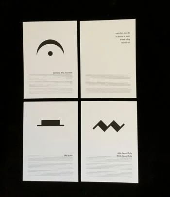 Set mit 4 Postkarten - Musiksymbole