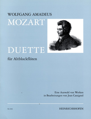 Wolfgang Amadeus Mozart - Duette für Altblockflöten.