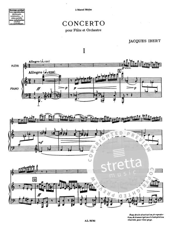 Concerto for Flute and Orchestra from Jacques Ibert buy now in the  Stretta sheet music shop