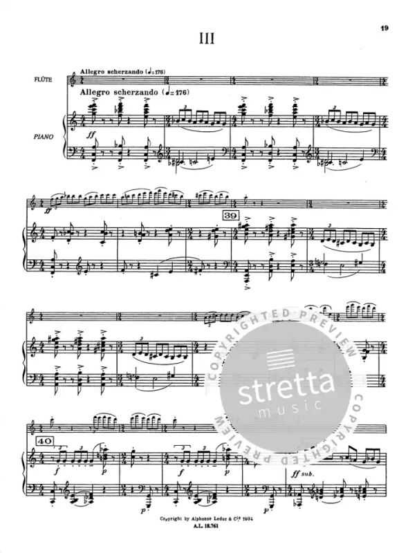 Concerto for Flute and Orchestra from Jacques Ibert buy now in the  Stretta sheet music shop