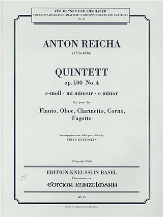 Anton Reicha - Quintett e-Moll op. 100/4