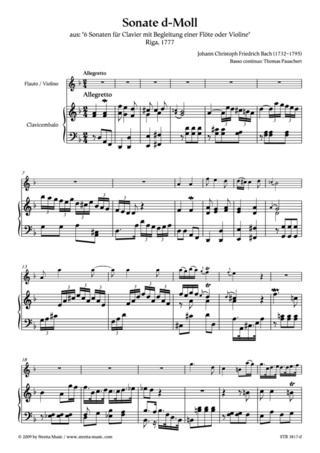Johann Christoph Friedrich Bach - Sonate d-Moll