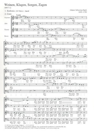 Johann Sebastian Bach - Weeping, crying, sorrow, sighing BWV 12