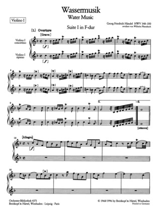 Georg Friedrich Händel: Water Music HWV 348-350