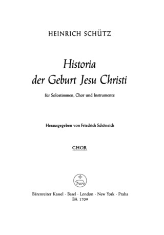 Heinrich Schütz - Historia der Geburt Jesu Christi SWV 435