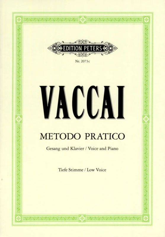 Nicola Vaccai - Metodo pratico di Canto Italiano – tiefe Stimme