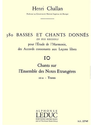 Henri Challan - 380 Basses et Chants Donnés Vol. 10A