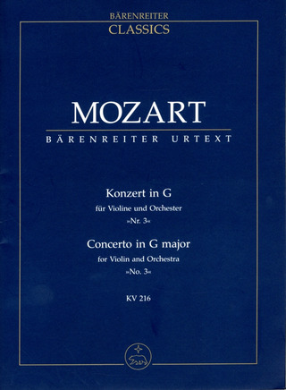Wolfgang Amadeus Mozart: Concerto for Violin and Orchestra no. 3 in G major K. 216