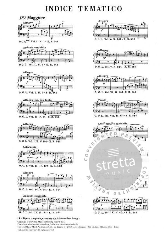 Domenico Scarlatti: Thematisches Verzeichnis der Sonaten (1)