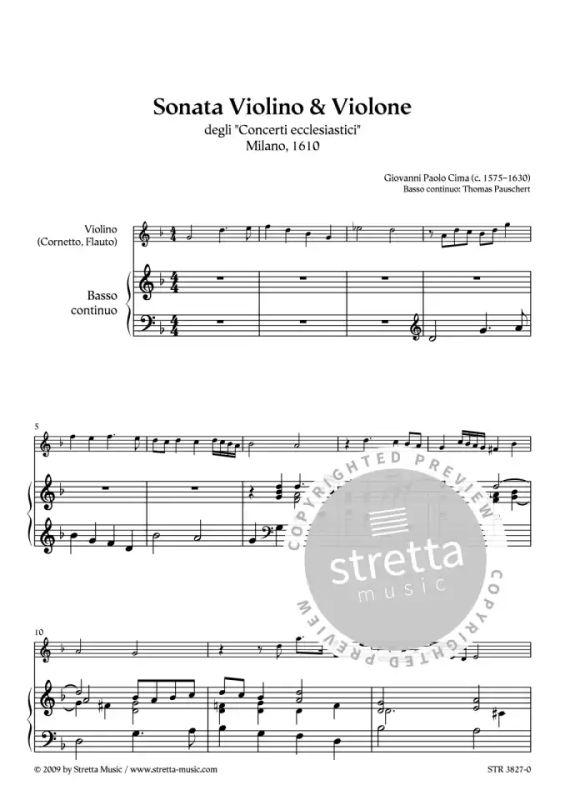 Giovanni Paolo Cima - Sonata Violino & Violone
