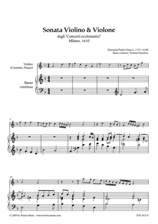Giovanni Paolo Cima - Sonata Violino & Violone