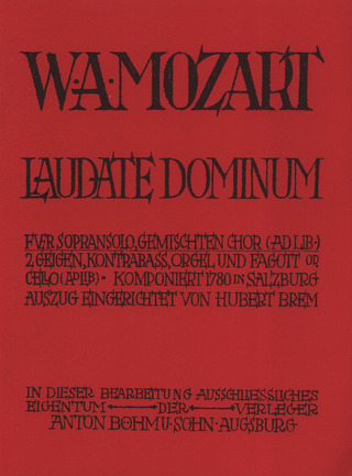 Wolfgang Amadeus Mozart - Laudate Dominum Ausgabe A Kv 339