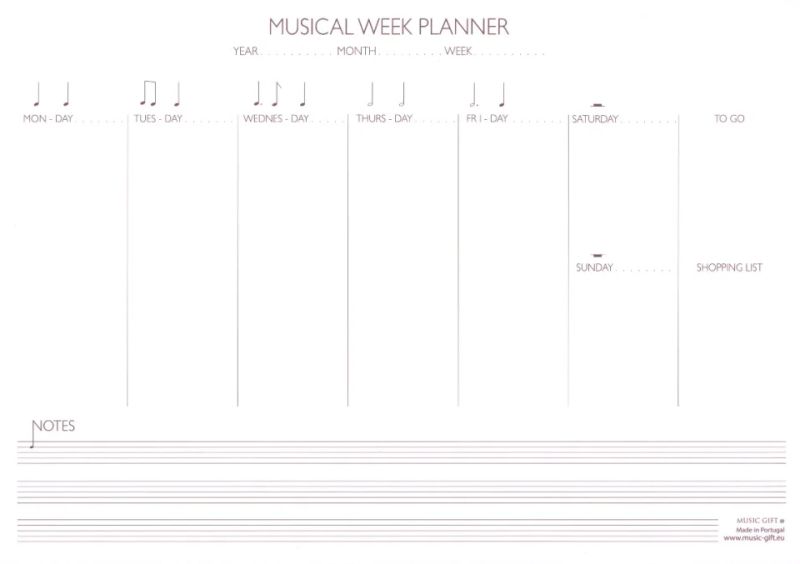 Musikalischer Wochenplaner (A4)