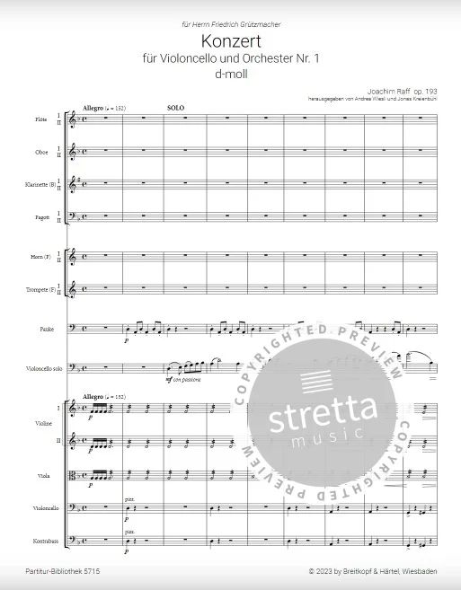Joachim Raff - Konzert für Violoncello und Orchester Nr. 1 d-moll