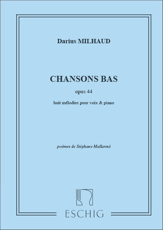 Darius Milhaud - Chansons Bas Chant-Piano