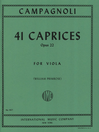 Bartolomeo Campagnoli - Capricci (41) Op. 22 (Primrose)