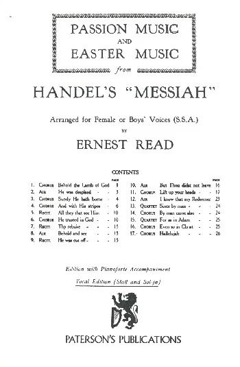 George Frideric Handel - Passion Music and Easter Music from Händel's "Messiah"