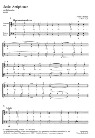 Franz Schubert - Sechs Antiphonen zum Palmsonntag