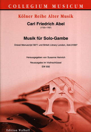Carl Friedrich Abel - Musik für Solo-Gambe – im Violinschlüssel