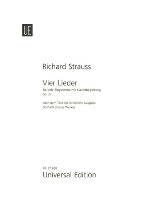 Richard Strauss - Vier Lieder op. 27 TrV 170