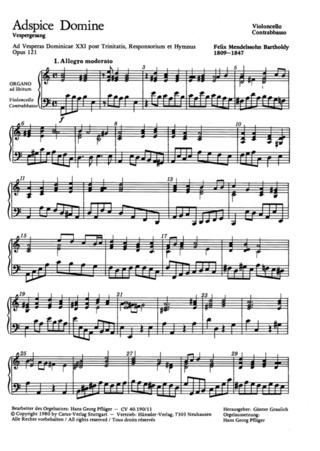 Felix Mendelssohn Bartholdy - Adspice Domine a-Moll B 26 (1833)