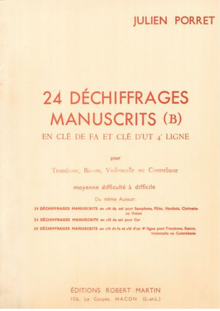 Julien Porret - Vingt-Quatre Déchiffrages Manuscrits (B)