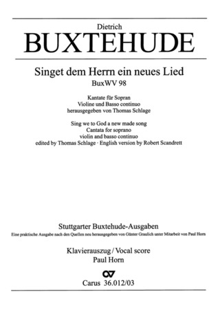 Dieterich Buxtehude - Singet dem Herrn ein neues Lied C-Dur BuxWV 98