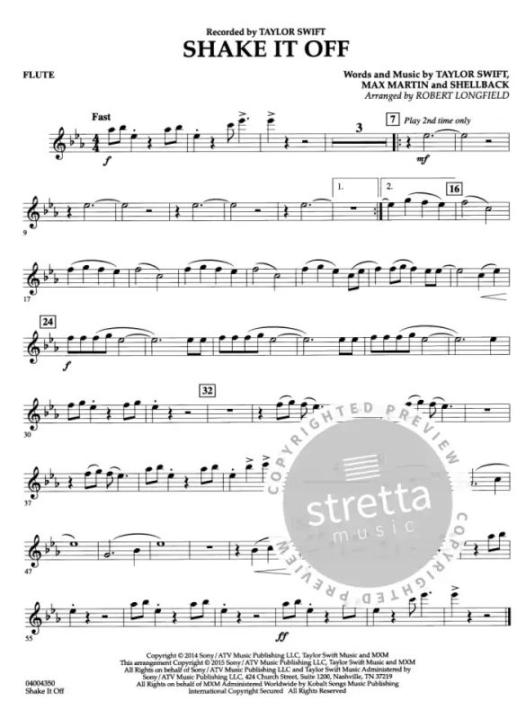 Shake It Off From Taylor Swift Buy Now In Stretta Sheet Music Shop