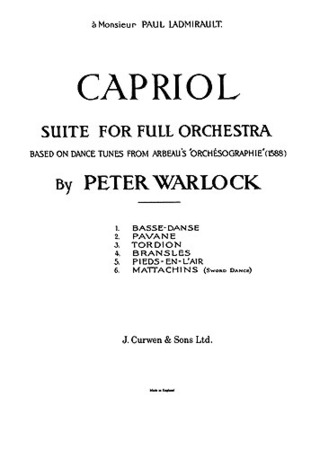 Peter Warlock - Capriol Suite