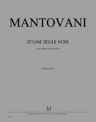 Bruno Mantovani: D'une seule voix