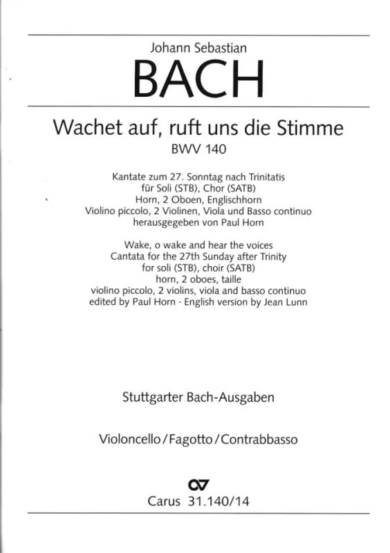 Johann Sebastian Bach - Wake, o wake and hear the voices BWV 140