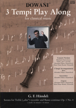 Georg Friedrich Händel - Sonate für Altblockflöte und Basso continuo op. 1/ 4  a-moll HWV 362