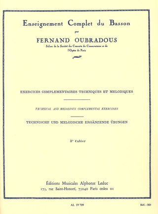 Fernand Oubradous - Enseignement complet Vol.3