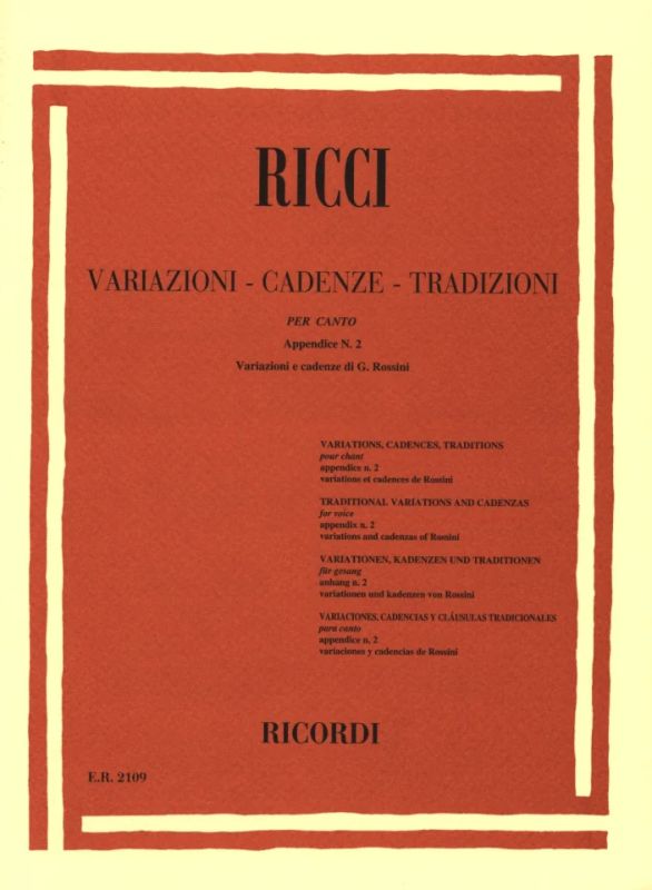 Luigi Ricci - Variazioni – Cadenze – Tradizioni per Canto – Appendice 2